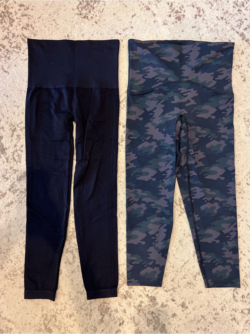 SPANX Women's Leggings Set - Black & Green Camo - Large